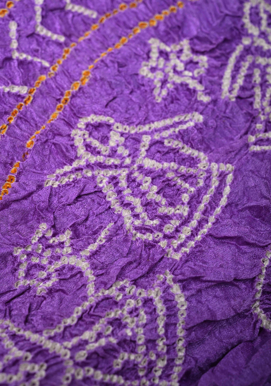 Hand Shibori mandala Dye and bandhej design in olive yellow on kaftan habutai silk Saree | SILK MARK CERTIFIED