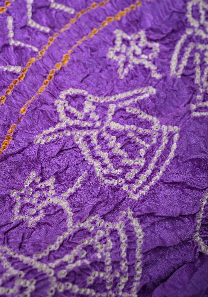 Hand Shibori mandala Dye and bandhej design in olive yellow on kaftan habutai silk Saree | SILK MARK CERTIFIED