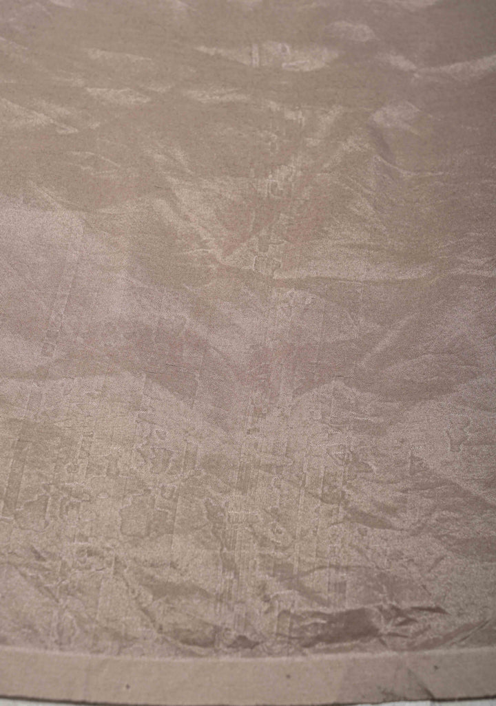 Taupe Shibori on Habutai silk Saree 60 gsm with Shibori for Arm | SILK MARK CERTIFIED