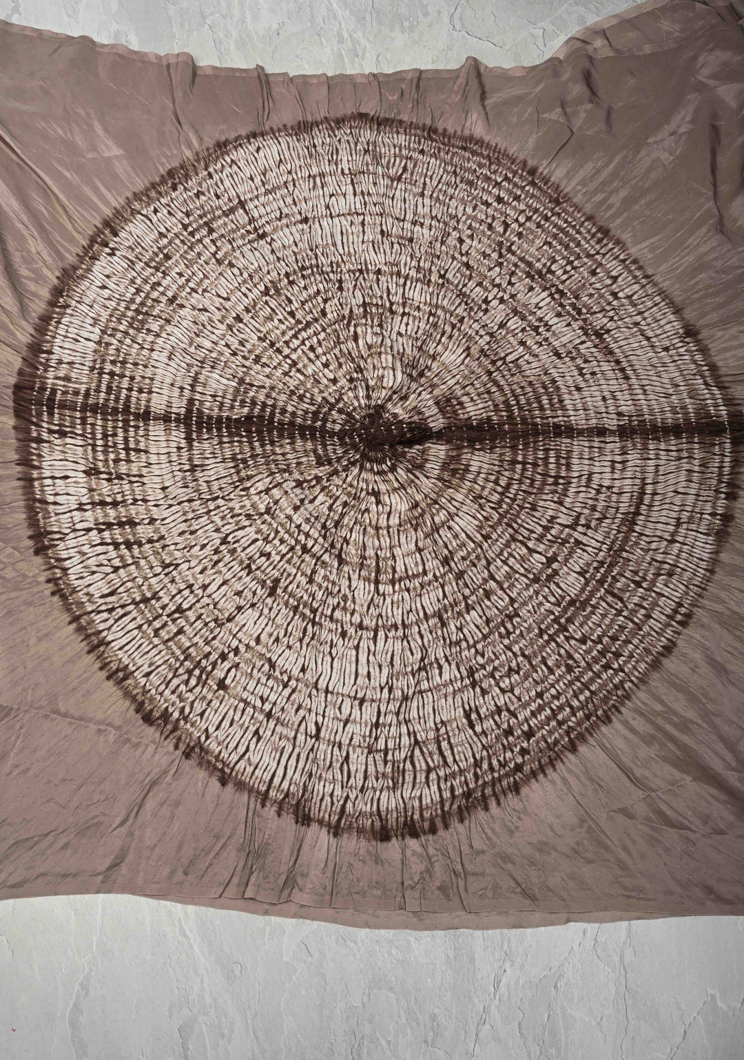 Taupe Shibori on Habutai silk Saree 60 gsm with Shibori for Arm | SILK MARK CERTIFIED
