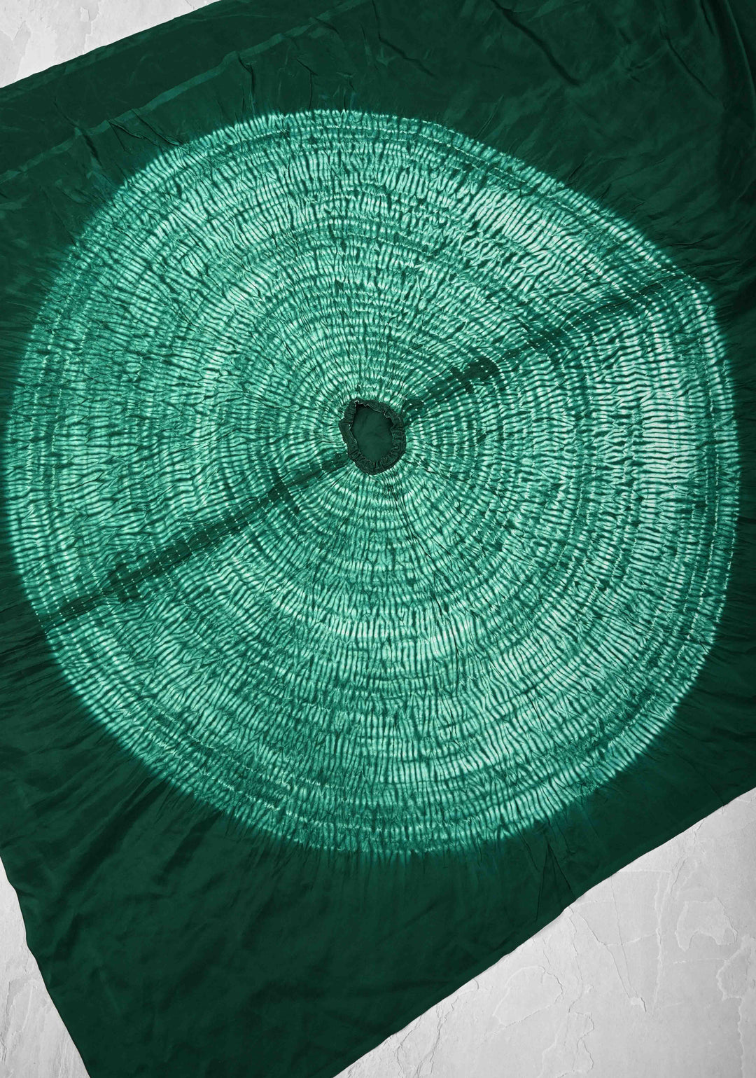 Dark Teal Hand Shibori mandala Dye and bandhej design on Habutai silk Saree | SILK MARK CERTIFIED