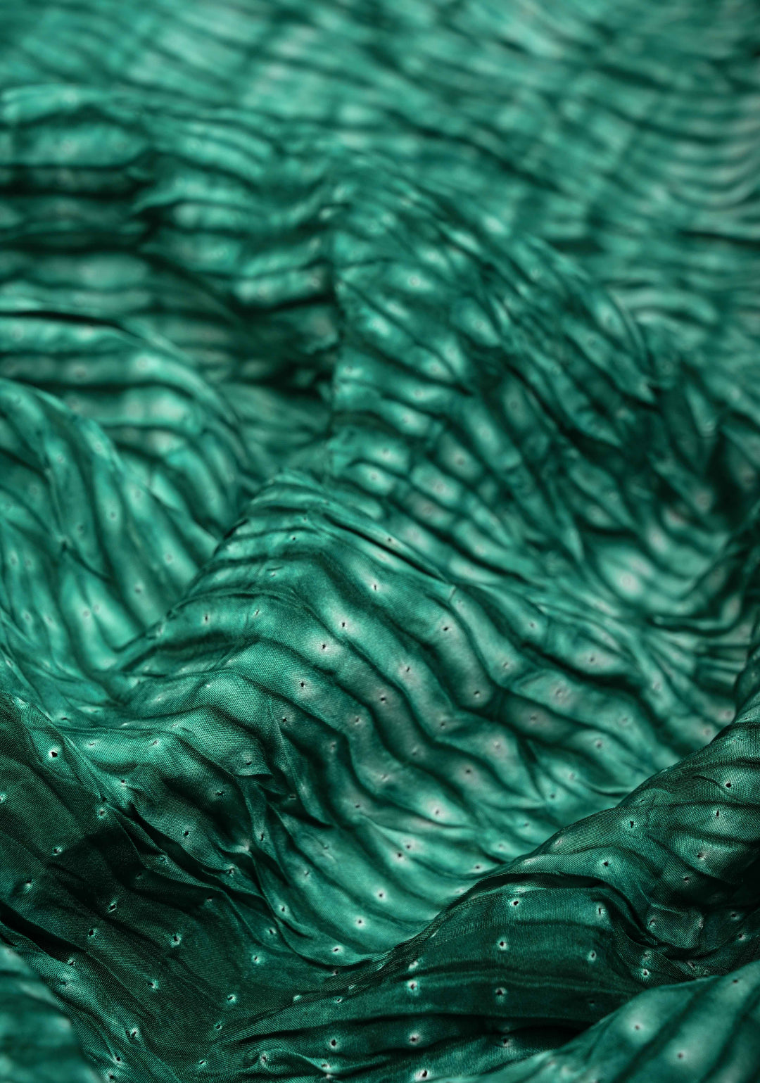 Dark Teal Hand Shibori mandala Dye and bandhej design on Habutai silk Saree | SILK MARK CERTIFIED