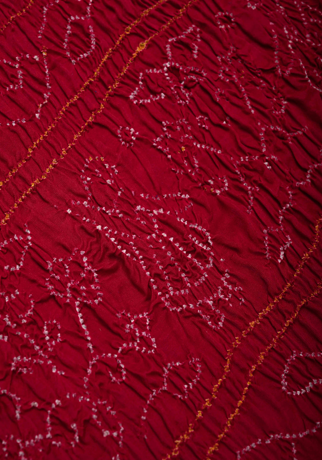 Royal Blue Hand Shibori Mandala Dye and Bandhej Design on Kaftan Habutai Silk Saree | SILK MARK CERTIFIED