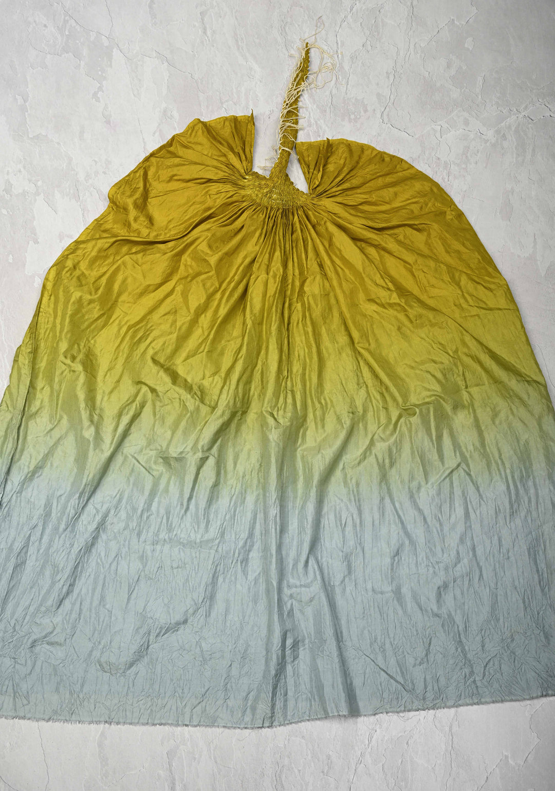Mulberry Silk Shibori kaftan in Shades of Green | SILK MARK CERTIFIED