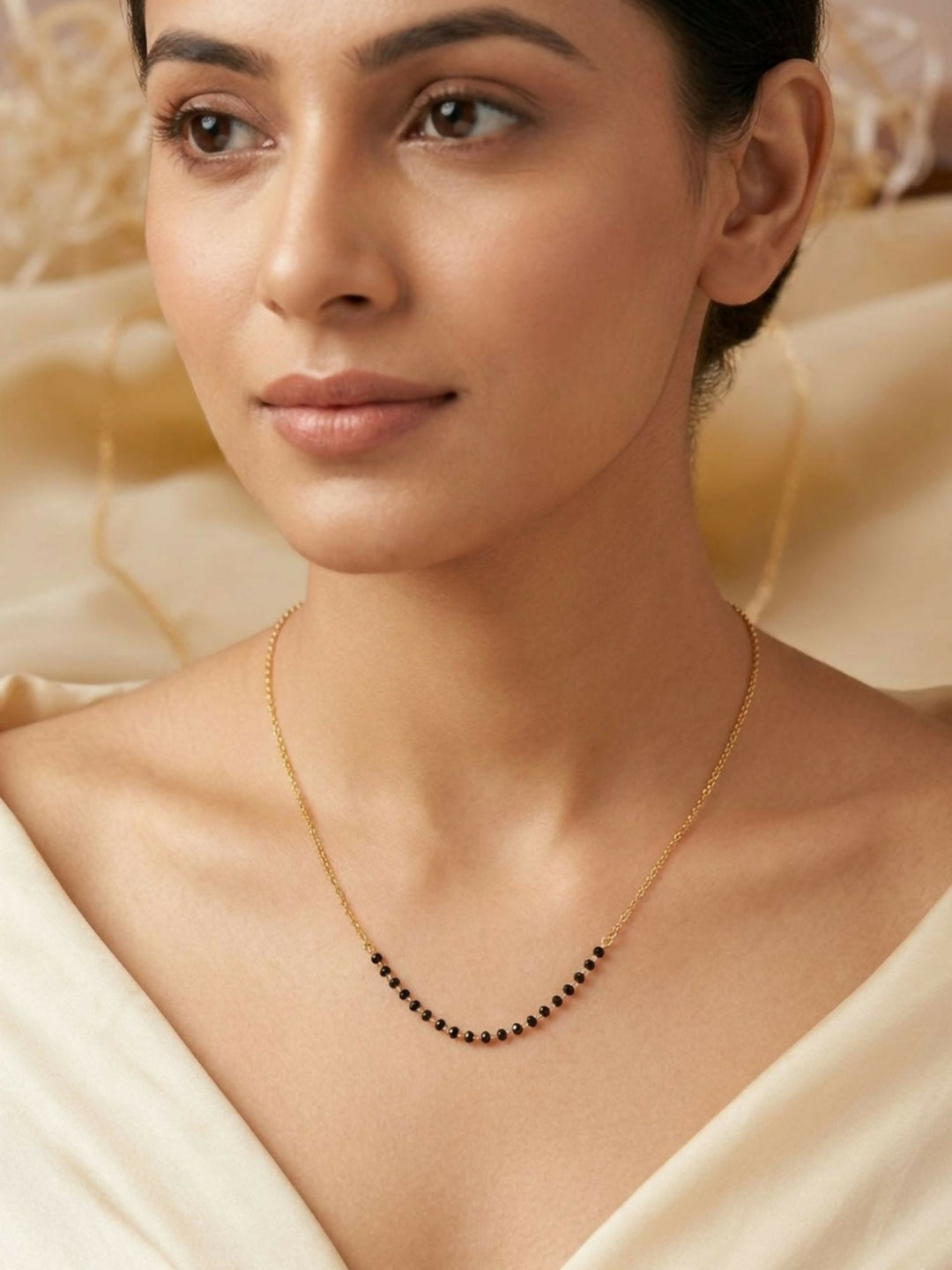 Minimal fancy Wear Golden Plated Mangalsutra | SHOBITAM