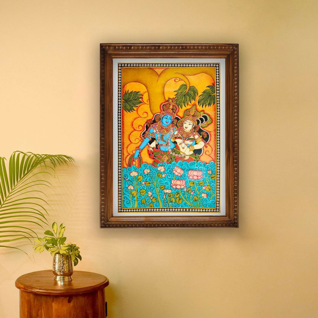 RADHA KRISHNAN KERALA MURAL PAINTING 60*40 | SHOBITAM