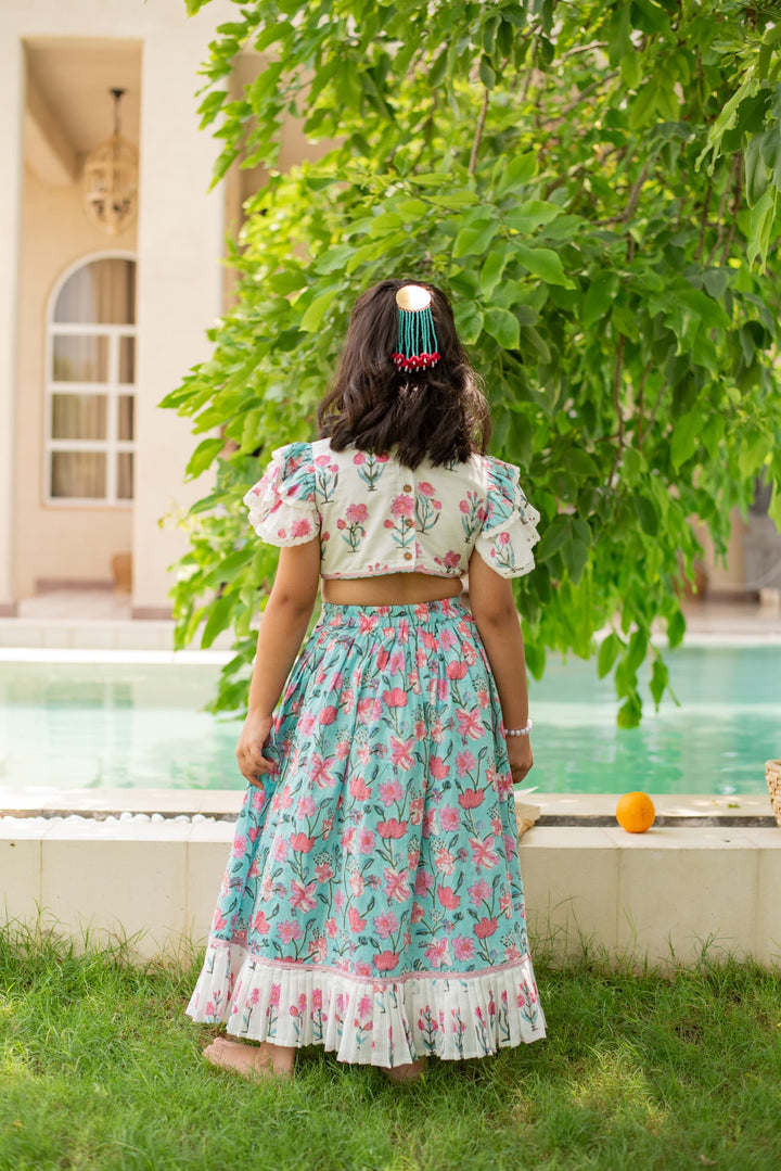 Firozi Lehenga Set | SHOBITAM