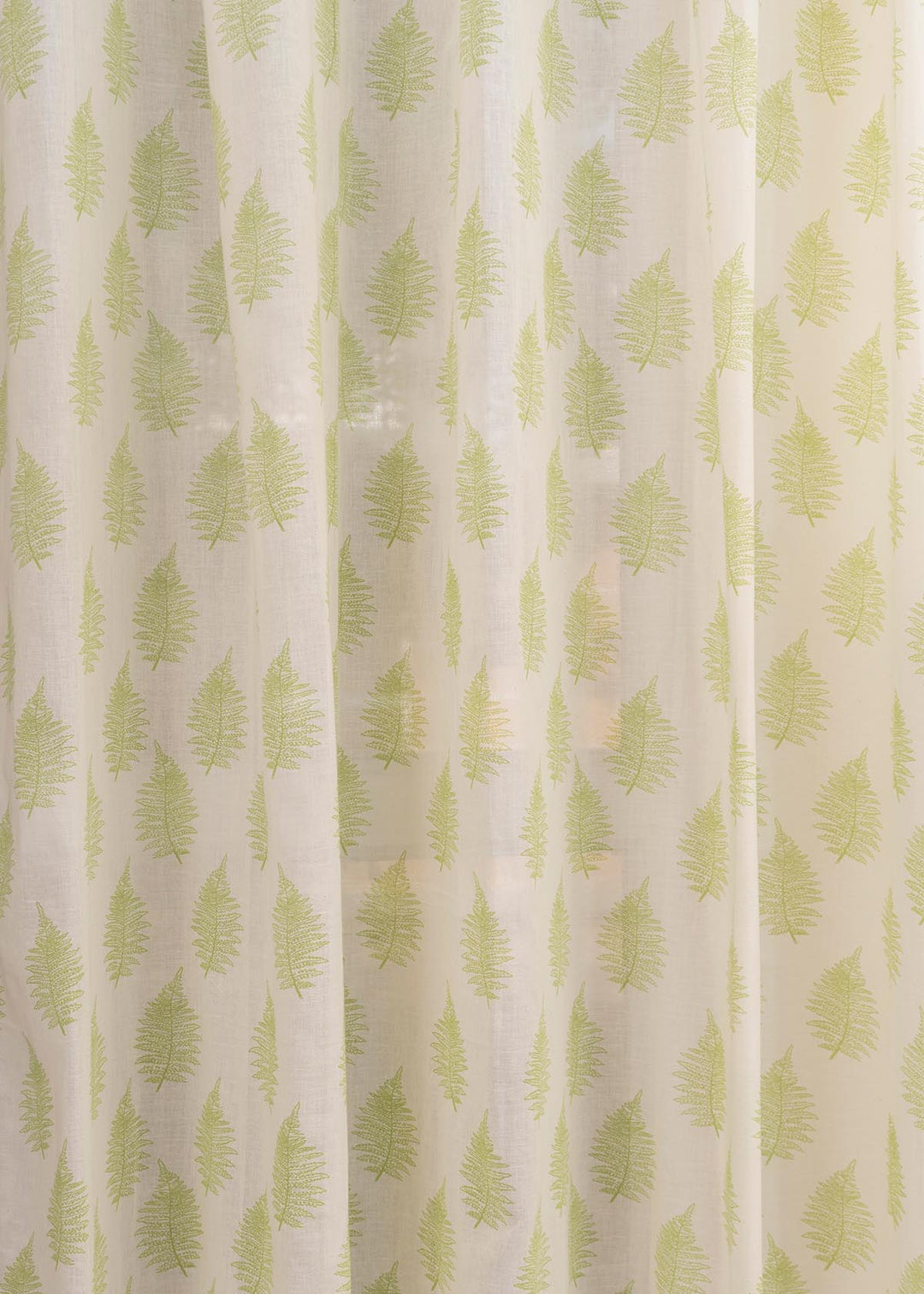 Floating Ferns 100% Sheer floral curtain for Living room & bedroom - Light filtering - Green - Single Piece | SHOBITAM