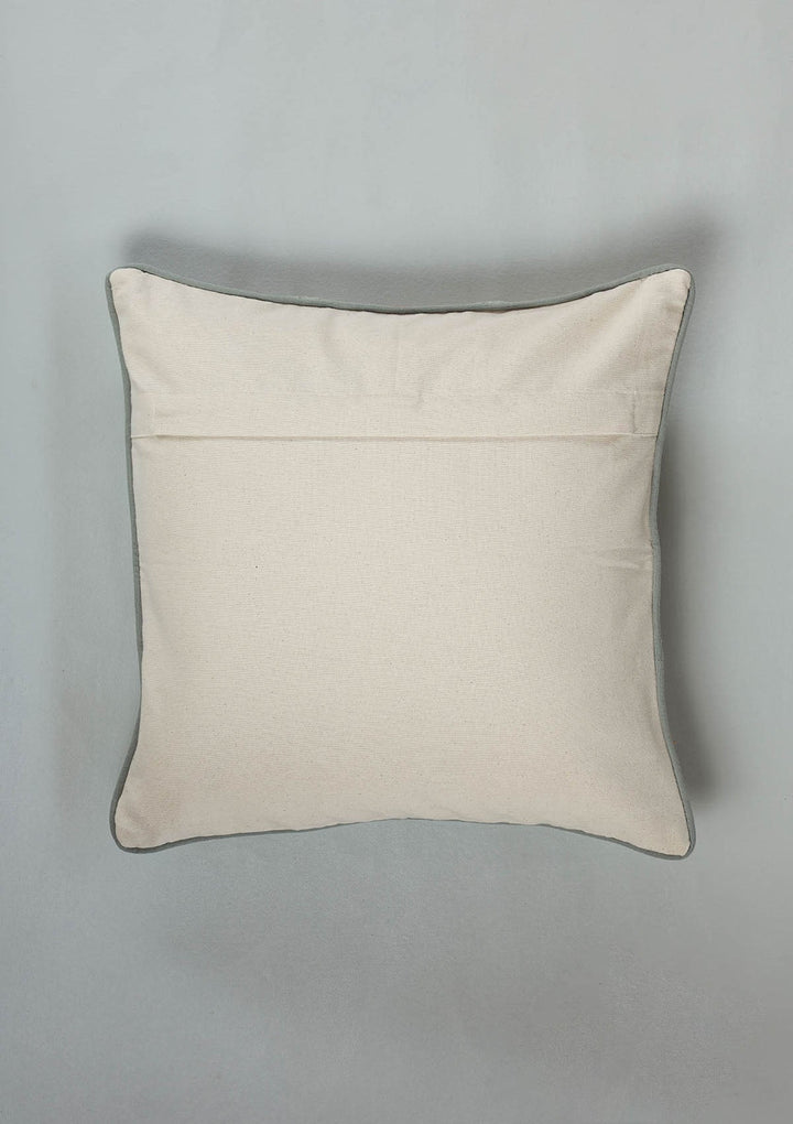 Flora Multicolor Embroidered 100% Cotton Cushion Cover For Sofa | SHOBITAM