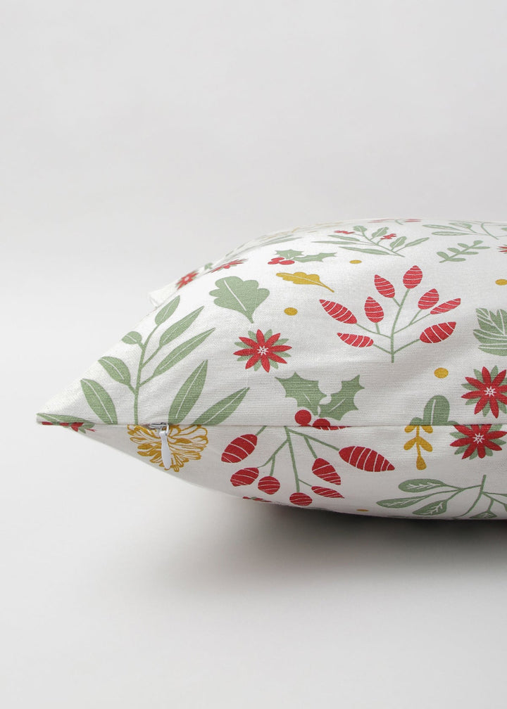 Foraged Berries Multicolor Floral Cushion Cover for Sofa – 100% Cotton | SHOBITAM