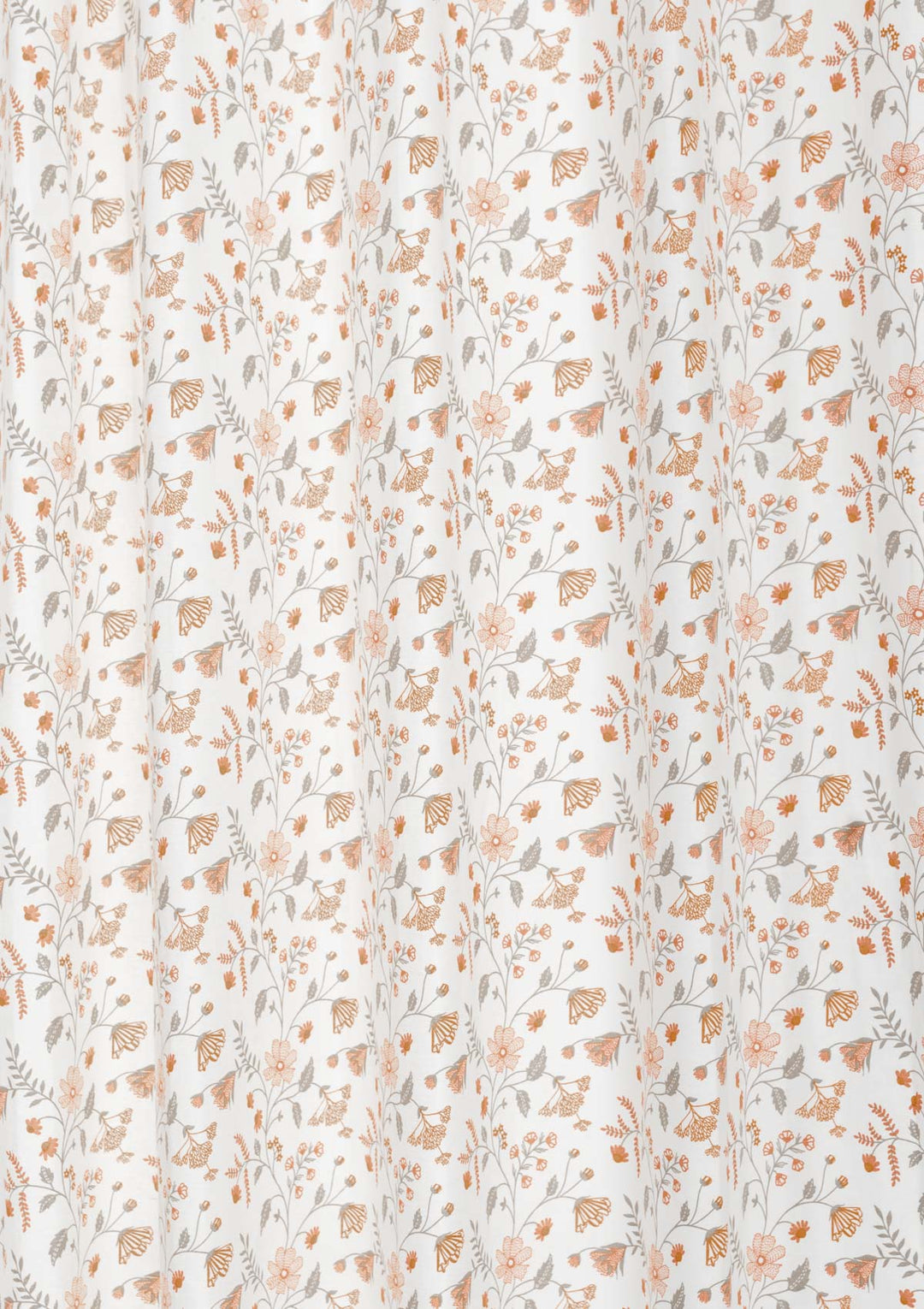 Forest bloom 100% cotton floral curtain for living room - Light Reduction - Orange - Single Piece | SHOBITAM