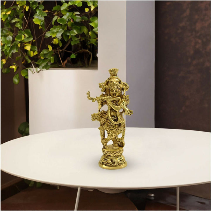 BRASS KRISHNA IDOL 9*4*2 | SHOBITAM