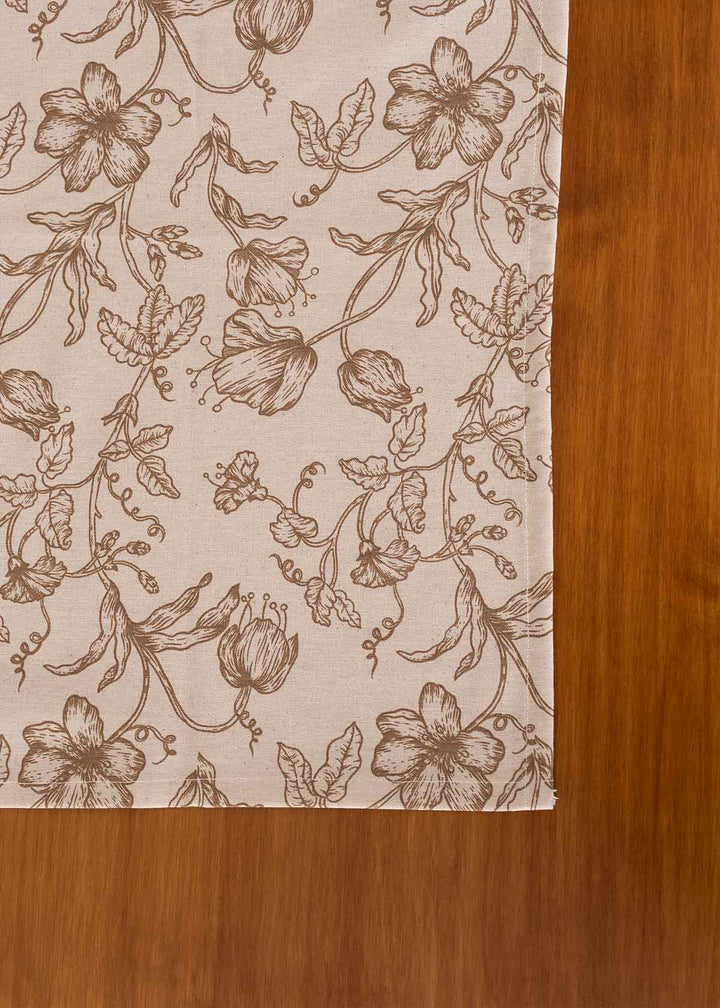 French Farmhouse 100% cotton Neutral table cloth for 4 seater or 6 seater dining | SHOBITAM