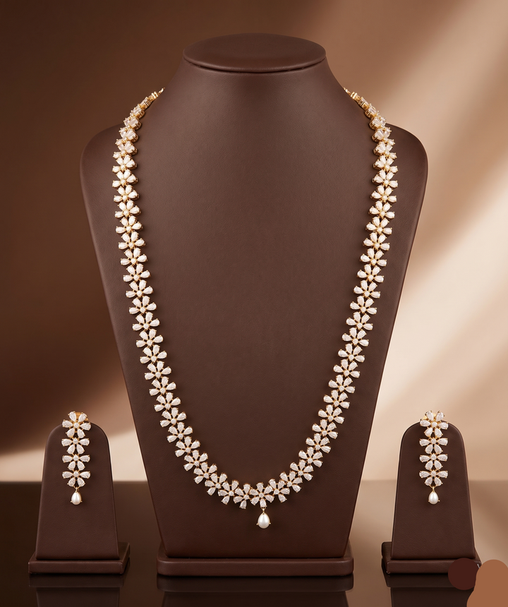 Sarah Gorgeous Freshwater Pearl Long Haram Set | SHOBITAM