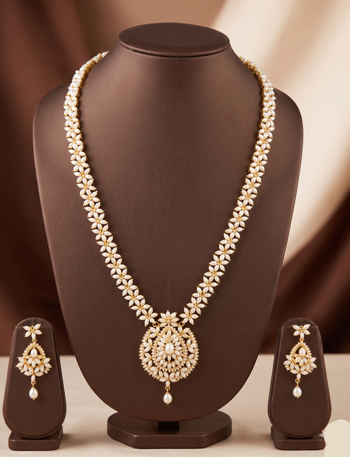 Pearl Heritage Freshwater Pearl Long Haram Set | SHOBITAM