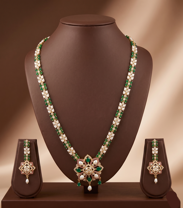 Emerald Royale Freshwater Pearl Long Haram Set
