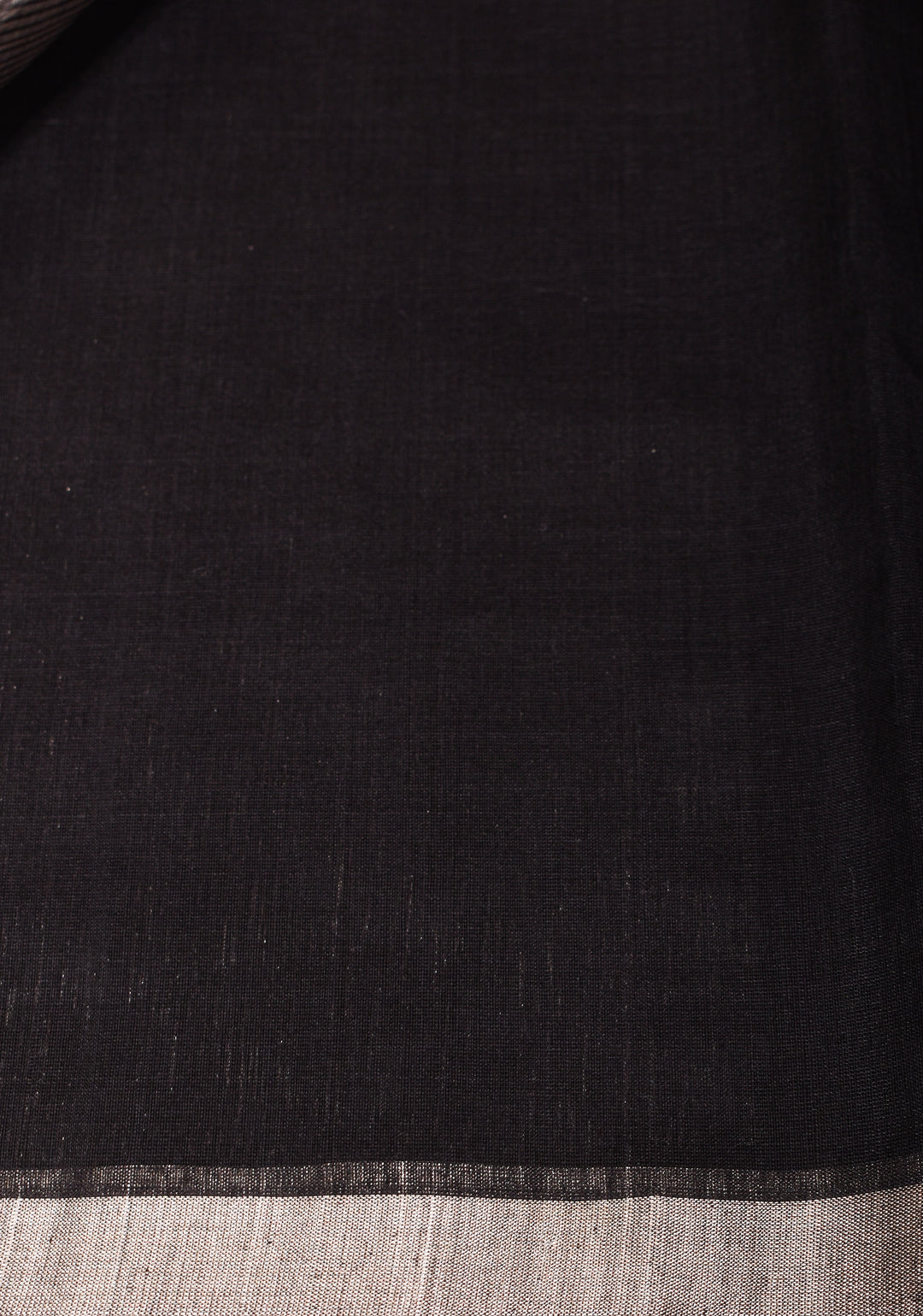 Half and Half Black and Silver Tissue Maheshwari Silk Cotton Saree