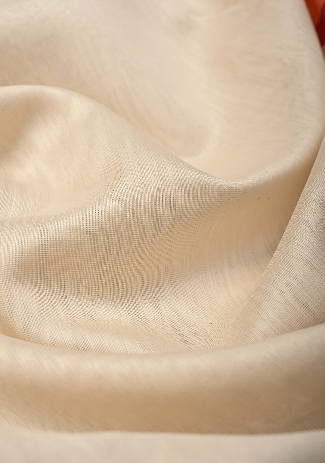 White Handwoven Maheshwari Silk Cotton Saree with Ganga Jamuna Border