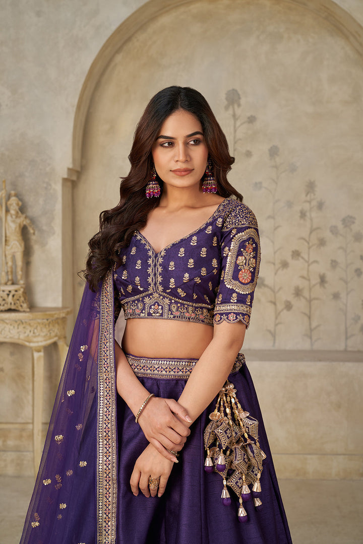 Raagvalli Purple Bridal Lehenga | SHOBITAM