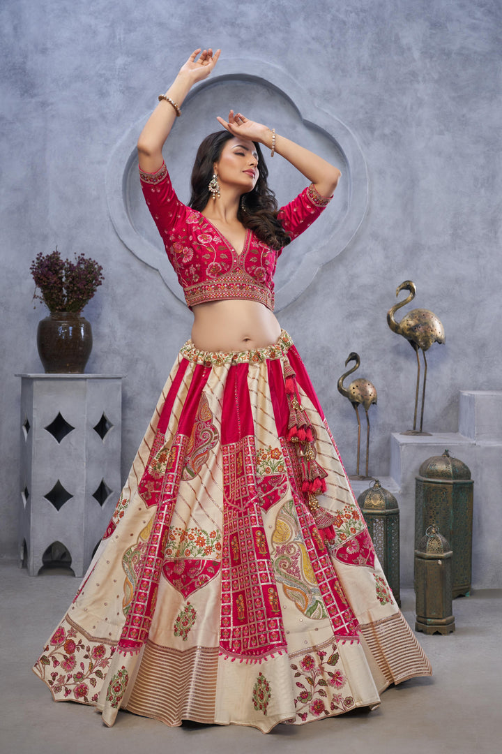 Imperial Crimson Floral Lehenga