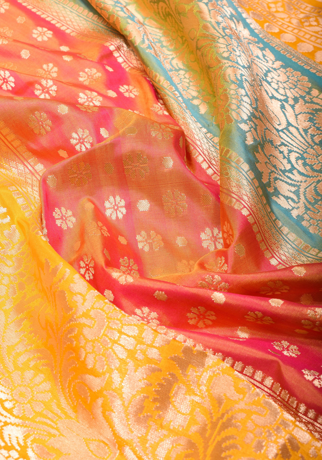 Banarasi  Jharokha Pattern Katan silk saree in Yellow and Zari Border | SILK MARK CERTIFIED