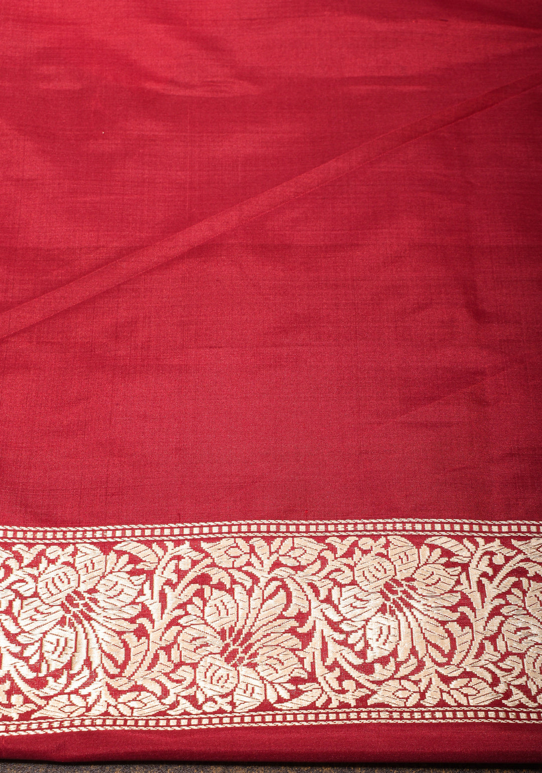 Tan Gold Katan Tissue Silk Saree with Sona Rupa Butta and Red Kadhiyal Weave Borders | SILK MARK CERTIFIED