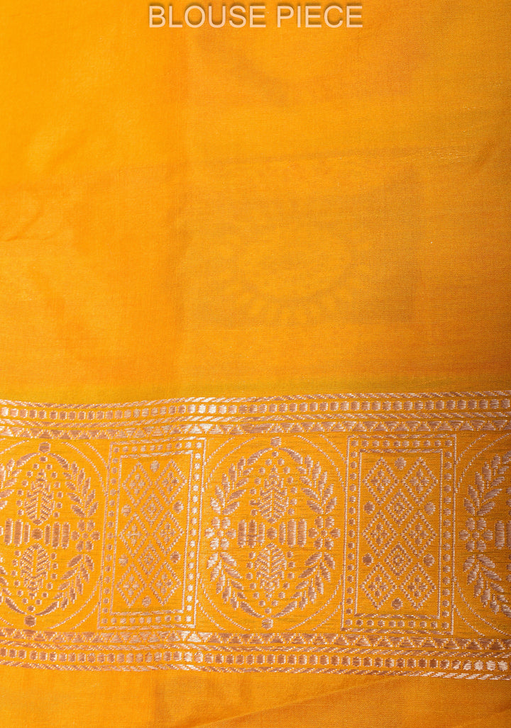 Multicolor Meenakari Banarasi Katan Silk Saree with Panel design and Zari Border | SILK MARK CERTIFIED