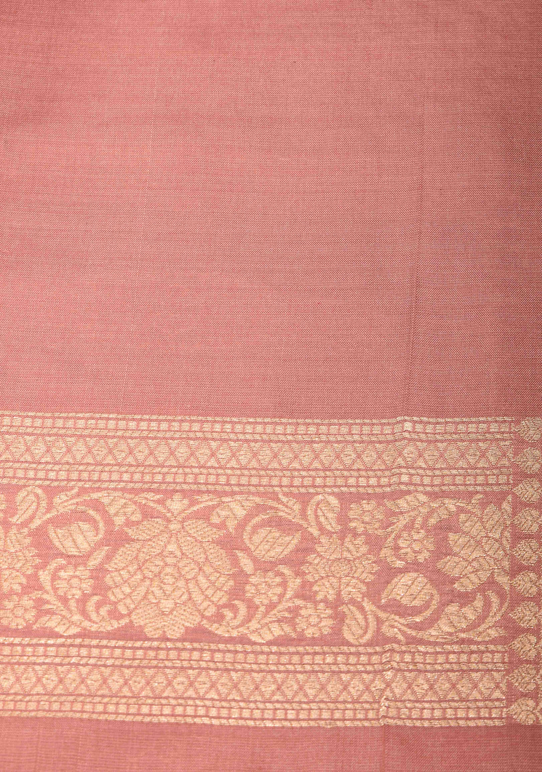 Blush Pink Banarasi Katan Silk Saree with Lustrous Zari Stripes And Zari Border | SILK MARK CERTIFIED