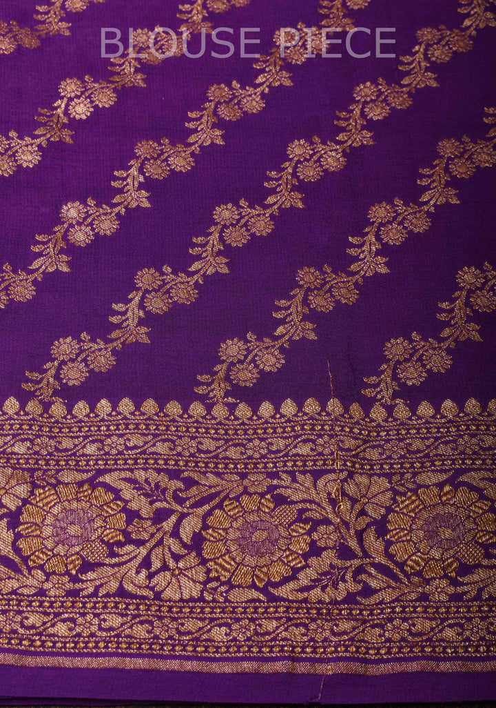 Banarasi Georgette Silk Saree with Chunri Butti and and Oxidized Zari Border | SILK MARK CERTIFIED