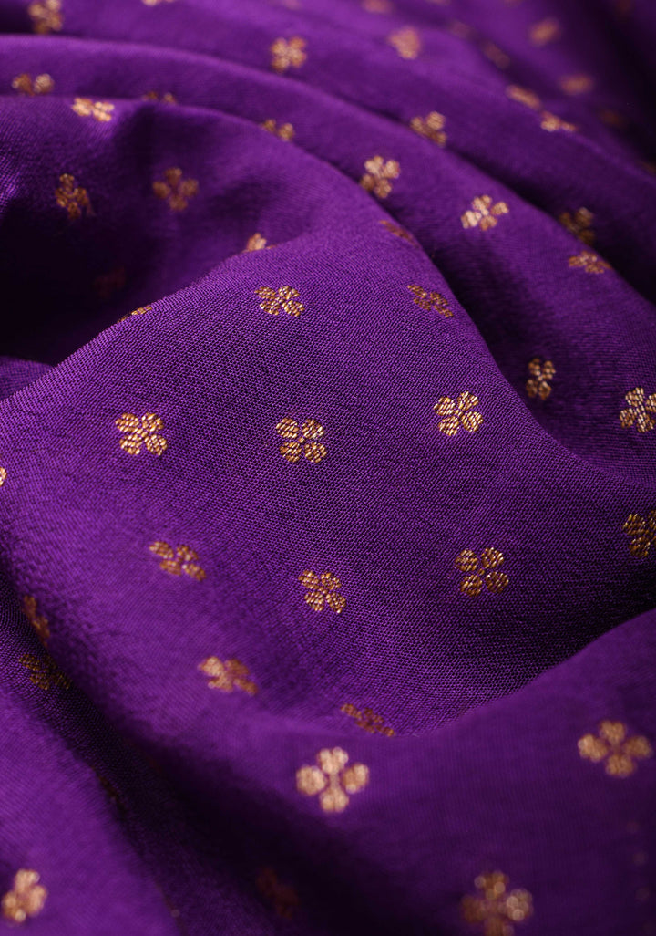 Banarasi Georgette Silk Saree with Chunri Butti and and Oxidized Zari Border | SILK MARK CERTIFIED