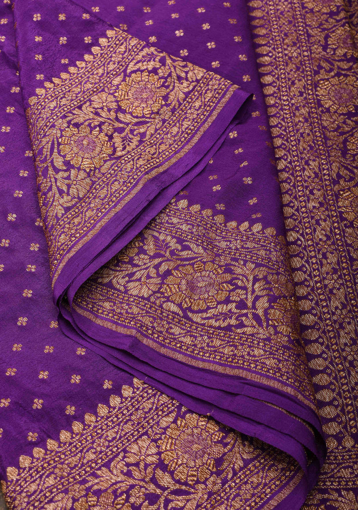 Banarasi Georgette Silk Saree with Chunri Butti and and Oxidized Zari Border | SILK MARK CERTIFIED