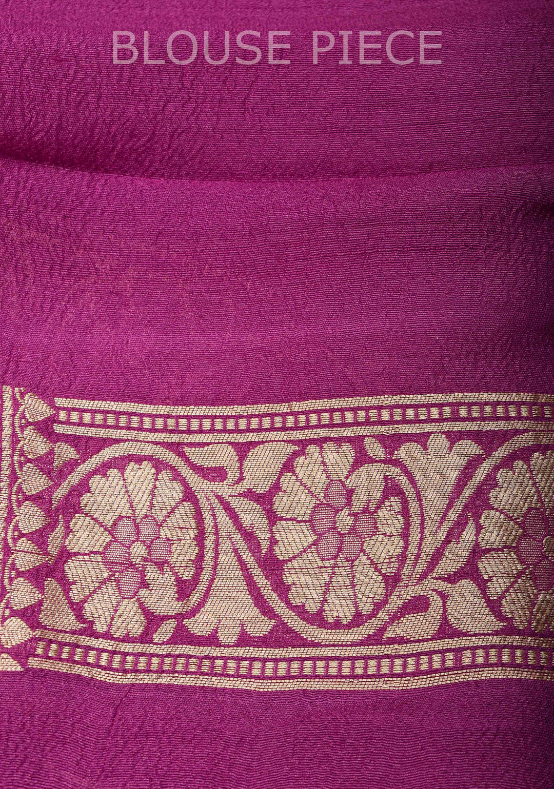 Magenta Banarasi Silk Georgette Saree with trendy Chevron Zari Jaal and Zari Border | SILK MARK CRTIFIED