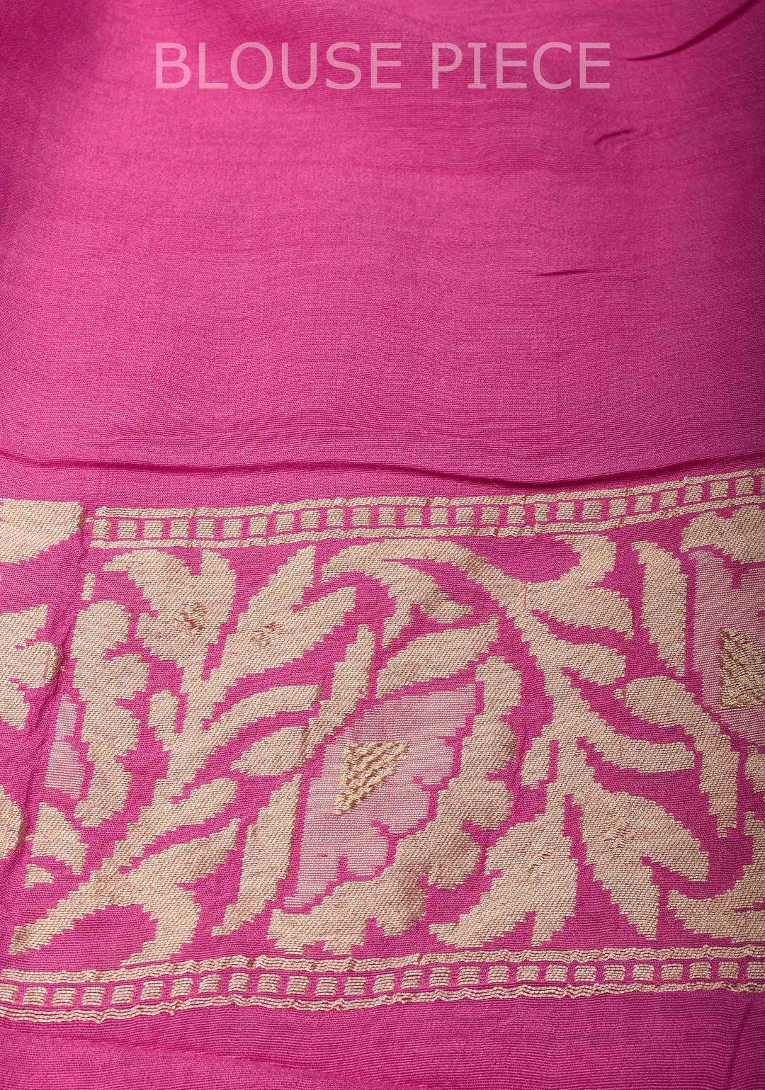 Pink Pure Tussar Georgette Silk Saree with Moroccan Trellis Jaal and Zari Border | SILK MARK CERTIFIED