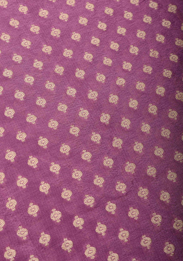 Lavender Banarasi Georgette Silk Saree with Chunri Butti and and  Zari Border | SILK MARK CERTIFIED