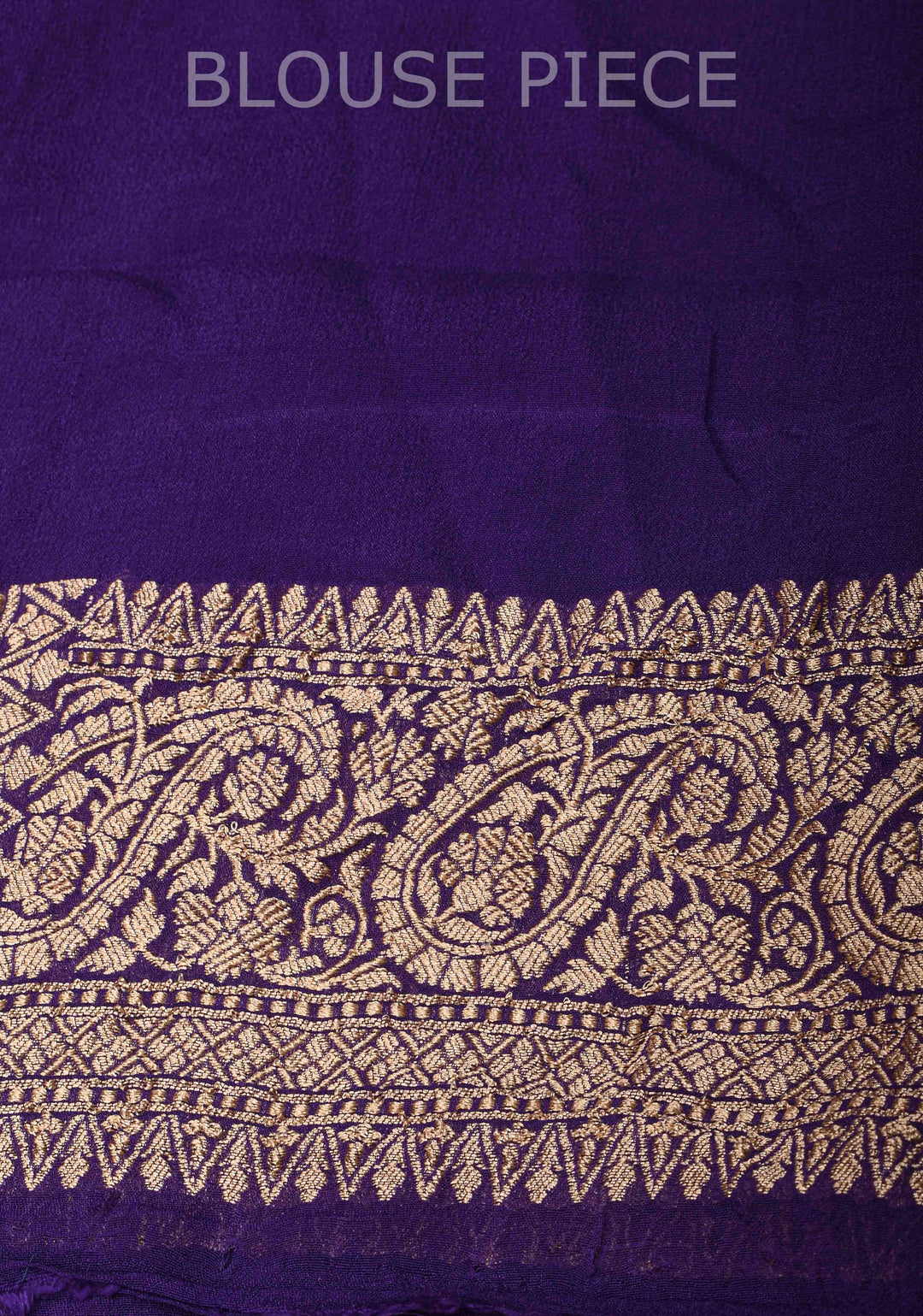 Purple Banarasi Georgette Silk Saree with floral Butta and  Zari Border | SILK MARK CERTIFIED