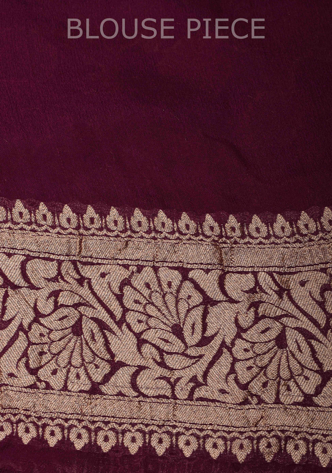 Plum Floral jaal Georgette silk saree with Zari border  | SILK MARK CERTIFIED