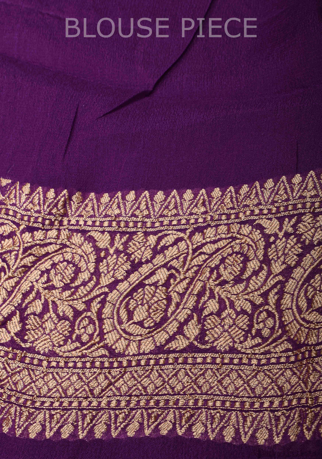 Purple Banarasi Georgette Silk Saree with Coin Butta and and  Zari Border | SILK MARK CERTIFIED