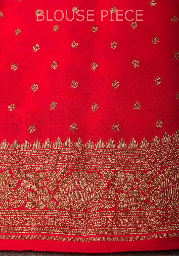 Crimson Banarasi Katan Silk Saree with Antique Floral Jaal and Borders | SILK MARK CERTIFIED
