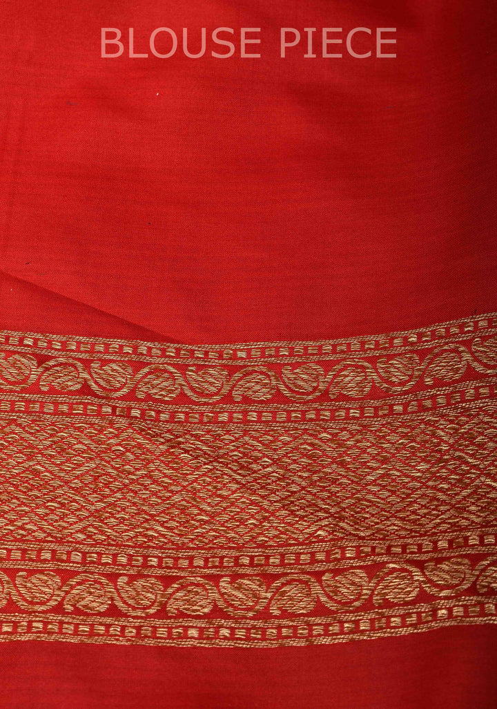 pre-order Red Banarasi Katan Silk Saree with Floral Brocade and Zari Borders | SILK MARK CERTIFIED