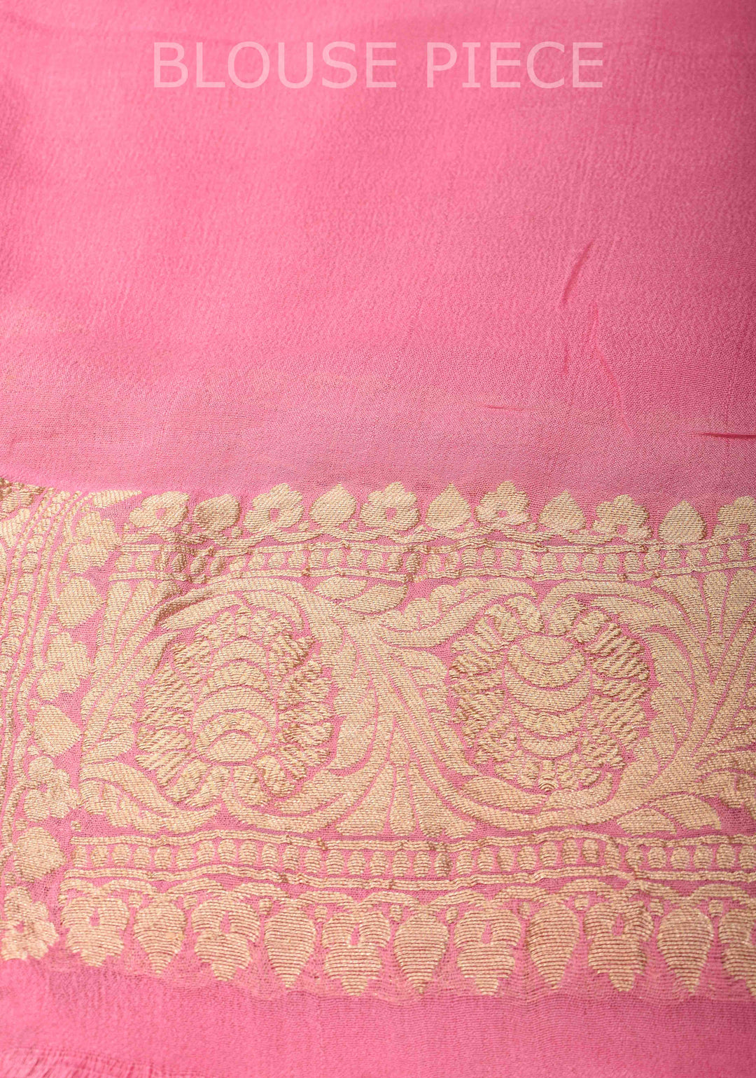Pure Silk Georgett Saree in Pink with Leheria Pattern and Zari  Border | SILK MARK CERTIFIED