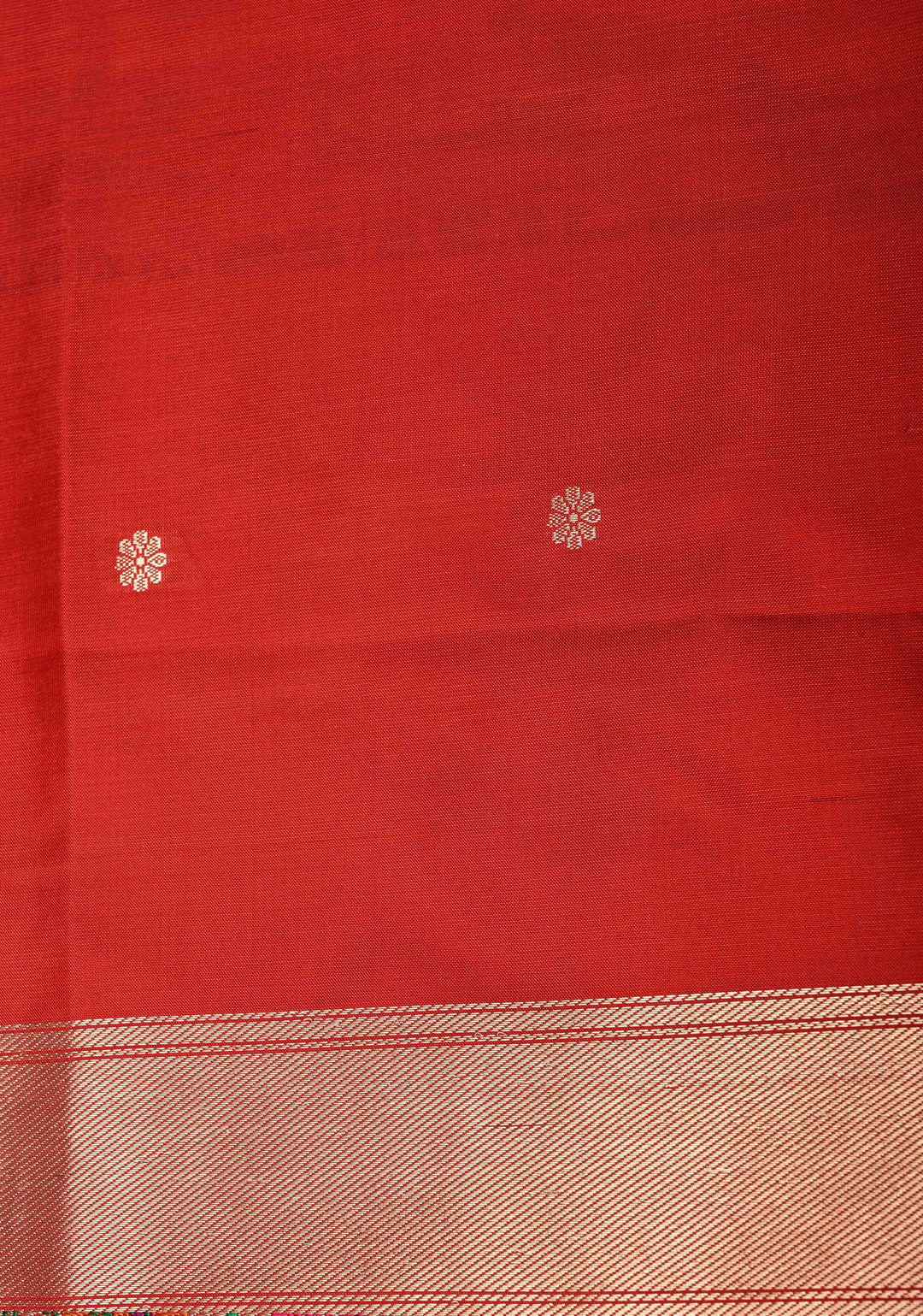 Purple -pink Dual Tone Pure Banarasi Katan Silk Saree with Floral Zari buttas and Contrast Paithani Border-Pallu | SILK MARK CERTIFIED