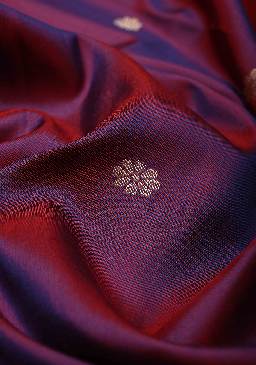 Purple -pink Dual Tone Pure Banarasi Katan Silk Saree with Floral Zari buttas and Contrast Paithani Border-Pallu | SILK MARK CERTIFIED