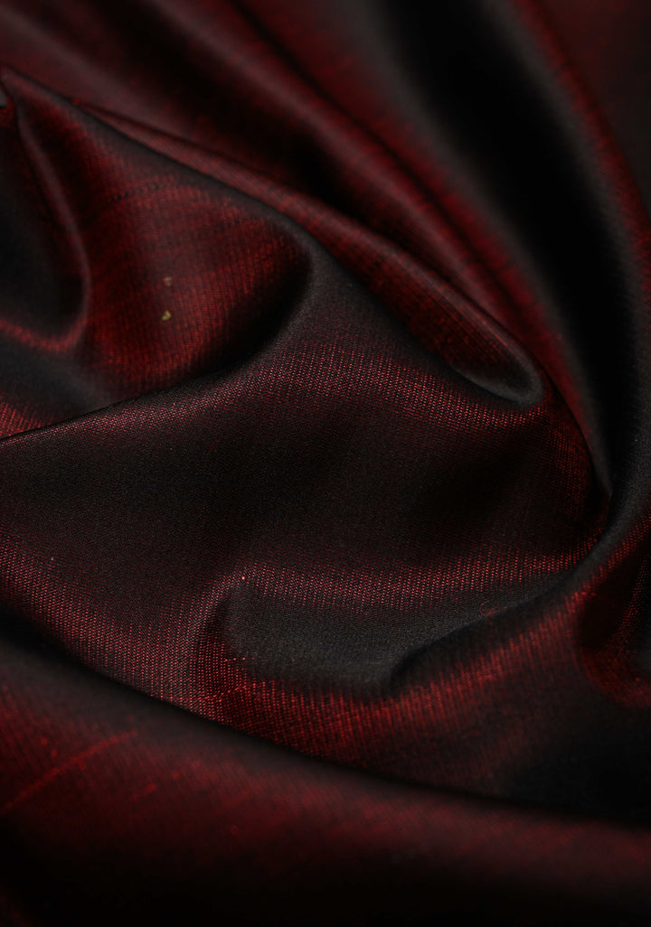 Deep Garnet Mashru Silk Saree with Tanchoi Pallu and and Blouse | SILK MARK CERTIFIED