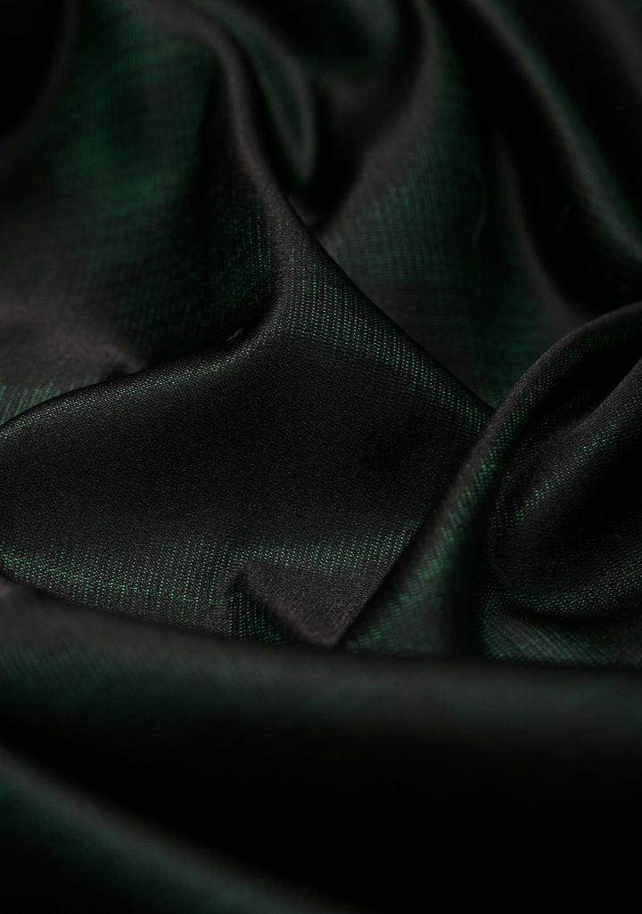 Deep Green Mashru Silk Saree with Tanchoi Pallu and and Blouse | SILK MARK CERTIFIED