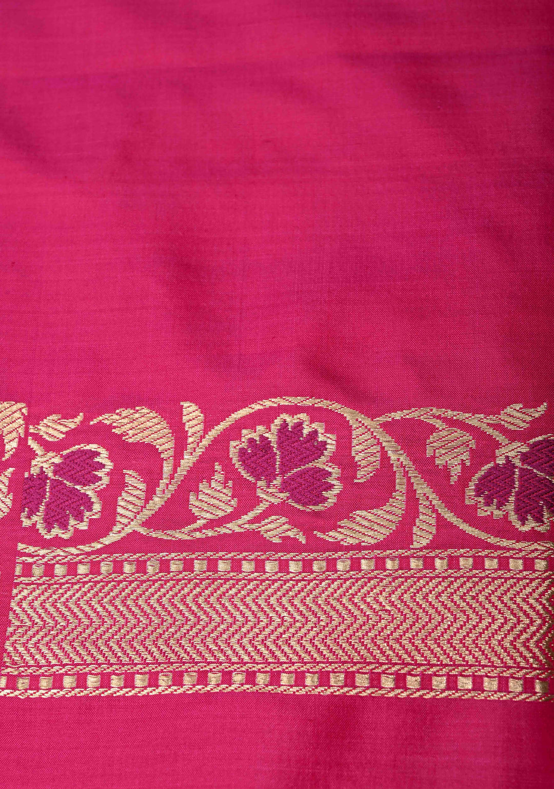 Banarasi Baluchari Rani Pink Pure Katan Silk Saree with Resham Meenakari Floral Buttas and Border | Silk Mark Certified