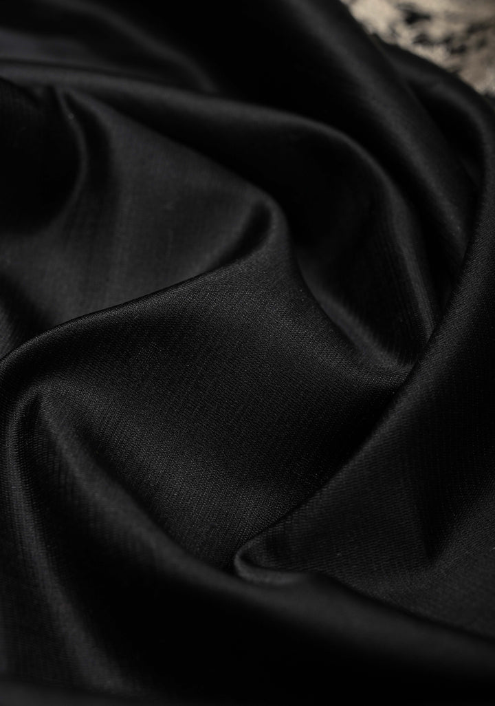 Black Mashru Silk Saree with Silver Zari Bordera and Pallu | SILK MARK CERTIFIED