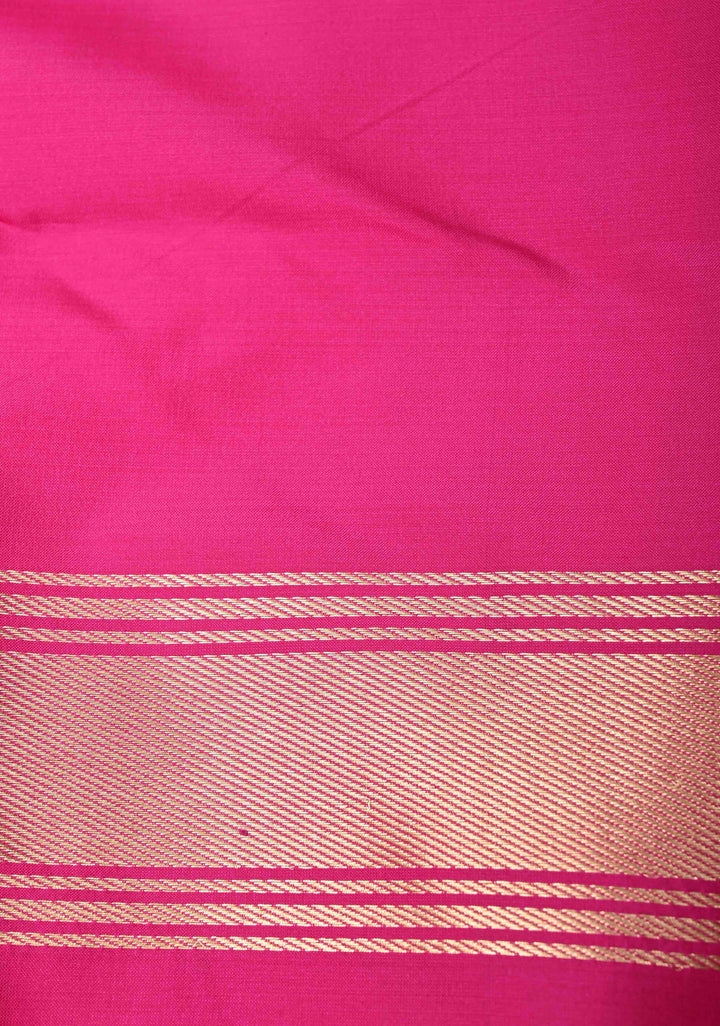 Mustard Yellow-Orange Banarasi Katan Silk Saree with Sona Rupa Geometric Panel and Contrast Satin Border | SILK MARK CERTIFIED