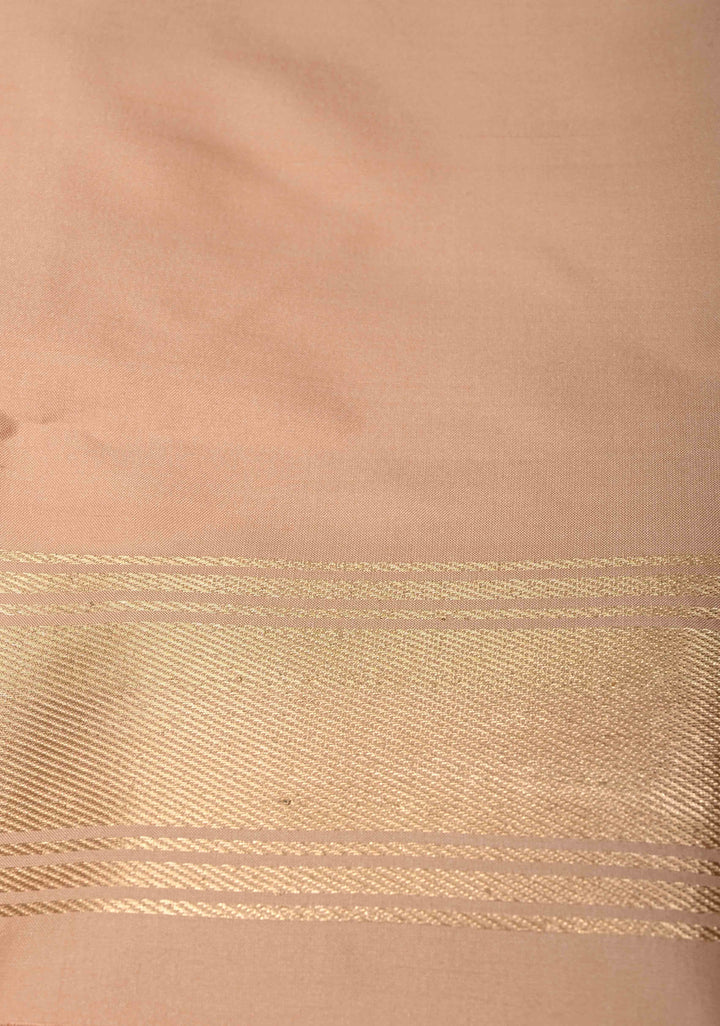 Yellow Ochre Banarasi Katan Silk Saree with Sona Rupa Geometric Panel and Contrast Satin Border | SILK MARK CERTIFIED