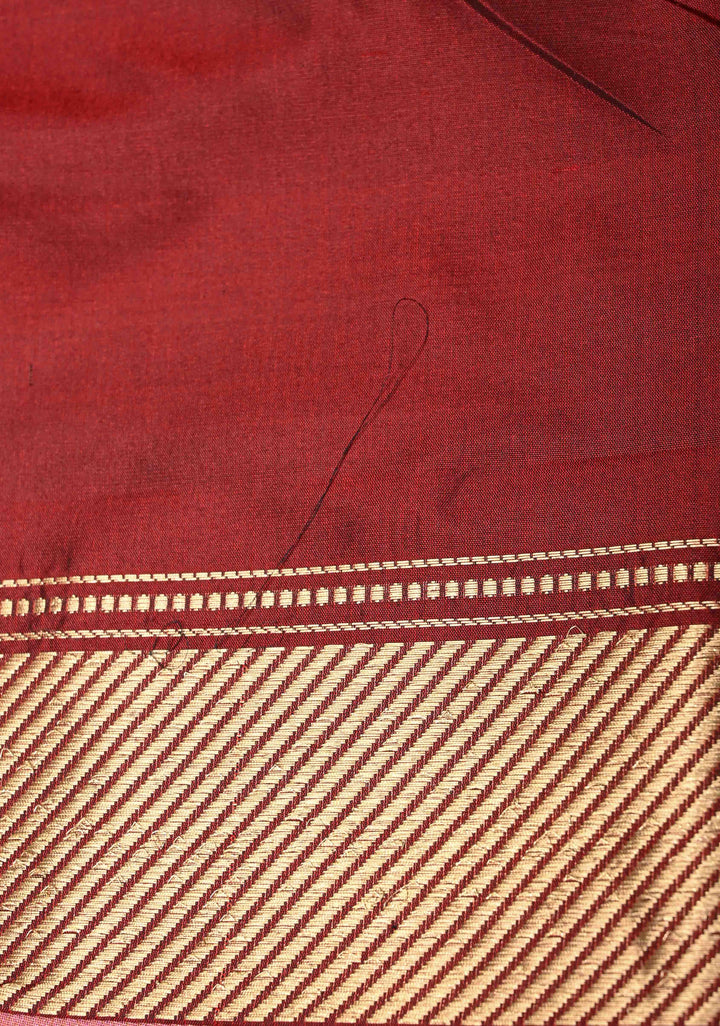 Rose Pink Banarasi Katan Tissue Silk Saree with Floral Zari buttas and Meenakari Contrst Border | SILK MARK CERTIFIED