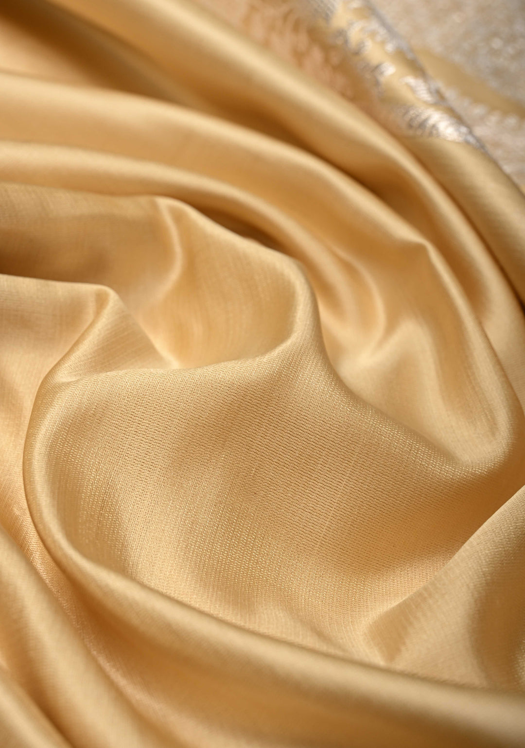 Cream  Mashru Silk Saree with Silver Zari Border | SILK MARK CERTIFIED